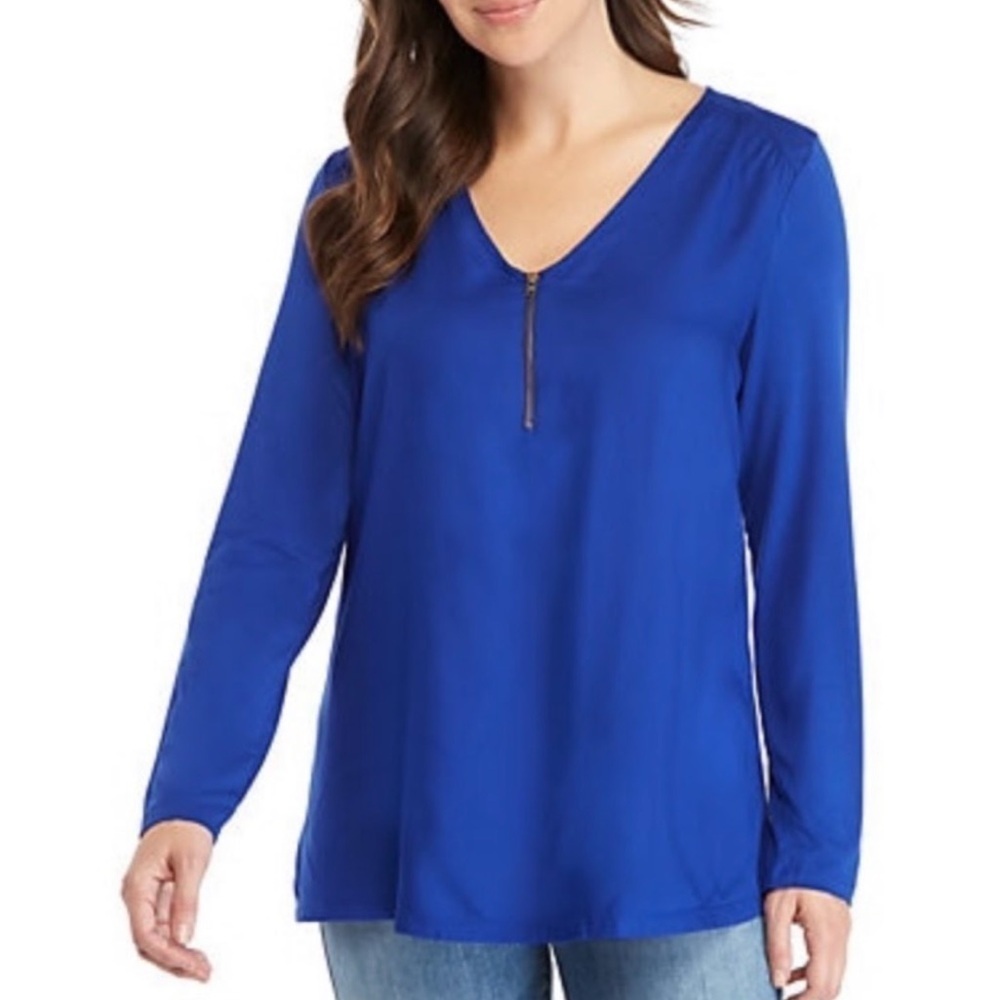 New Directions Women’s 1/4 Zip Woven Top Size S